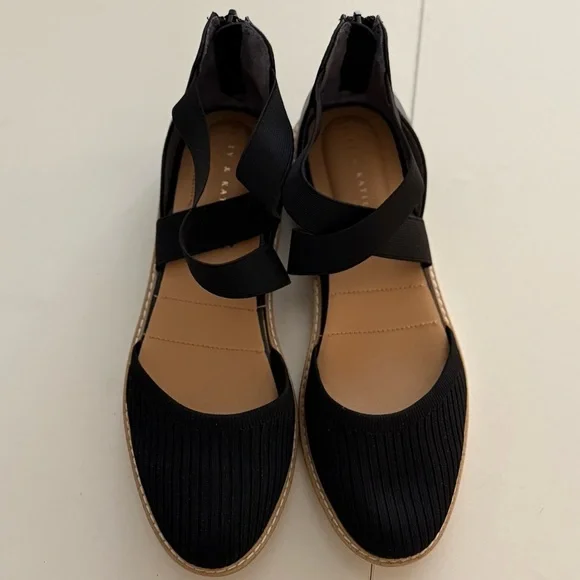 Kelly & Katie Laurna Black Knit Wedge Espadrille Quite Luxury Pump Sandal 9 - Picture 8 of 9